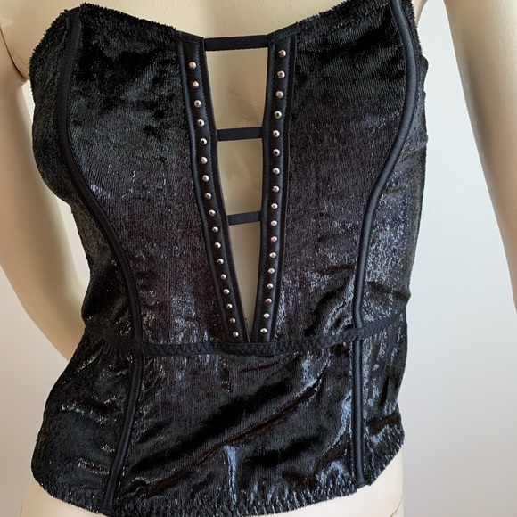 Victorias Secret black sparkly textured corset lingerie top - Picture 3 of 5